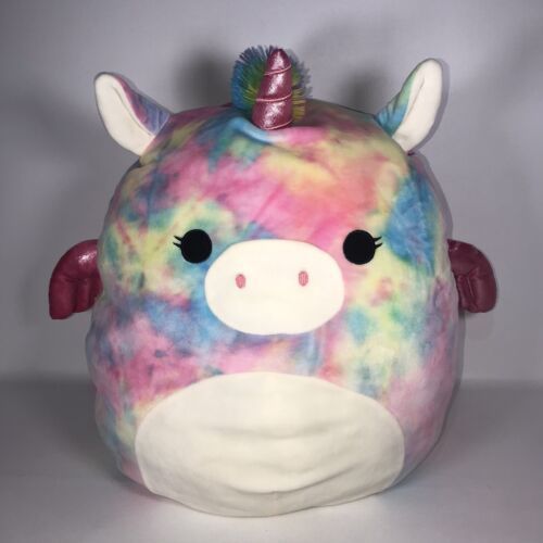 SQUISHMALLOW Jaime Tye Dye Rainbow Pegasus Unicorn LARGE 16" Pegacorn Pillow Pet - $19.99
