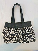 Thirty One Black and White Damask Handbag Purse - $5.93
