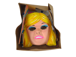 Vtg 1978 Mattel Superstar Barbie Costume Mask & Vinyl Smock Dress Collegeville - $38.70