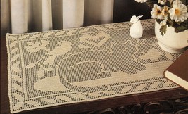 2 Black Cats Pillow Kitty Afghan Cat & Canary Doily Pilgrims Rug Crochet Pattern - $9.99