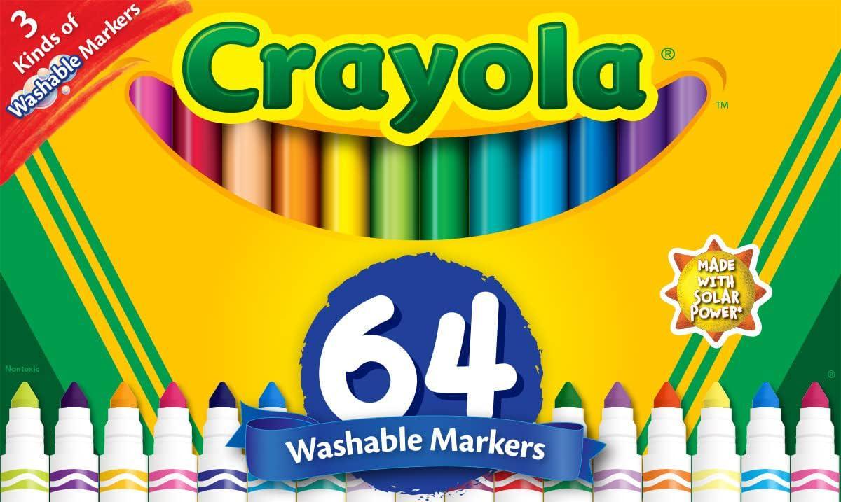 Jar Melo 50 Count Washable Markers Set, Non-Toxic, Broad Line Toddler  Markers for School 