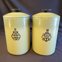 Vtg mid Century Avocado Green Tupperware Servalier Canisters set of 3