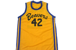 Howard #42 Beavers Teen Wolf Movie Men Basketball Jersey Yellow Any Size image 4