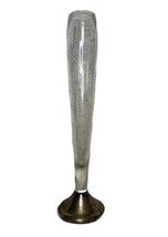 Vintage Duchin Creation Sterling Weighted Etched Glass Tall Bud Vase - $14.01