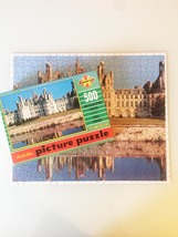 Vintage 50s Warren Diamond Lock Picture Puzzle- #500 "FRANCE: Chateau Chambord"  image 1