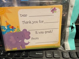 1 Pack of 20 Thank You Cards w/Envelopes (elephant)  *NEW* qq1 - $6.99