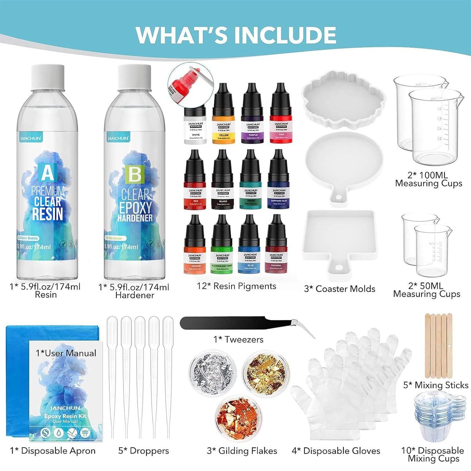 JANCHUN Epoxy Resin Kit Gift Box, Coating and Casting Molds Resin