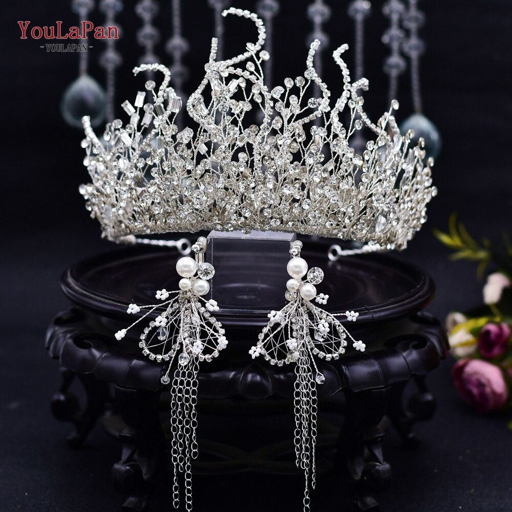 YouLaPan HP372 Indian Bridal Crown Rhinestone Headband Luxury