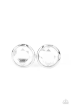 Paparazzi Double-Take Twinkle White Post Earrings - New - $4.50