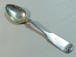 VTG Coin Silver tea Spoon 6 3/8&quot; 25g  Monogram Hallmark - $113.85