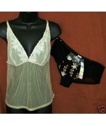 New DKNY sz Medium Camisole Boyshort Panties sheer stretch nylon combo M - $22.00