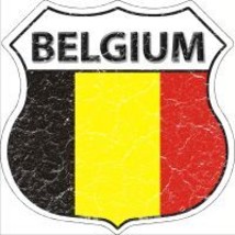 Belgium Flag Highway Shield Novelty Metal Magnet HSM-186 - $14.95