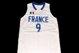 Tony Parker #9 Team France Men Basketball Jersey White Any Size image 1