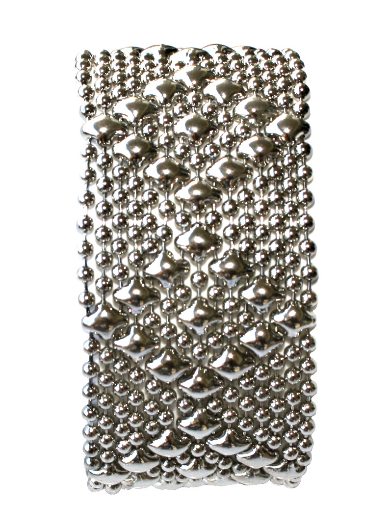 Primary image for SG Liquid Metal Medium Diamonds Silver Mesh Cuff Bracelet by Sergio Gutierrez B9