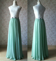 Two Piece Bridesmaid Dress Chiffon Skirt Sleeveless Crop Lace Top Plus Size