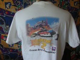 Vintage Destruction Derby 2 Video Game Promo Egghead T Shirt XL  - $65.43