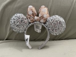 Disney Parks Silver and Pink Sequin Bow and Ears Minnie Mouse Headband NEW image 2