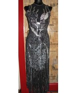 vintage 80s North Beach Leather  leather lace fire flames fringe  dress XS - $1,198.44