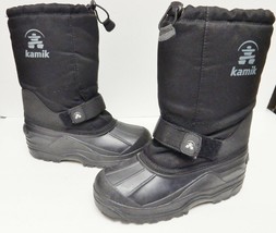 KAMIK Snow Boots Rain Waterproof Winter Removable Liners BLACK Youth Size 4 - $29.81