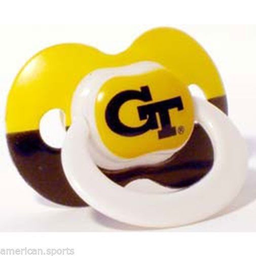 Primary image for GEORGIA TECH YELLOW JACKETS FOOTBALL BASKETBALL SPORTS BABY PACIFIER- SET OF 2