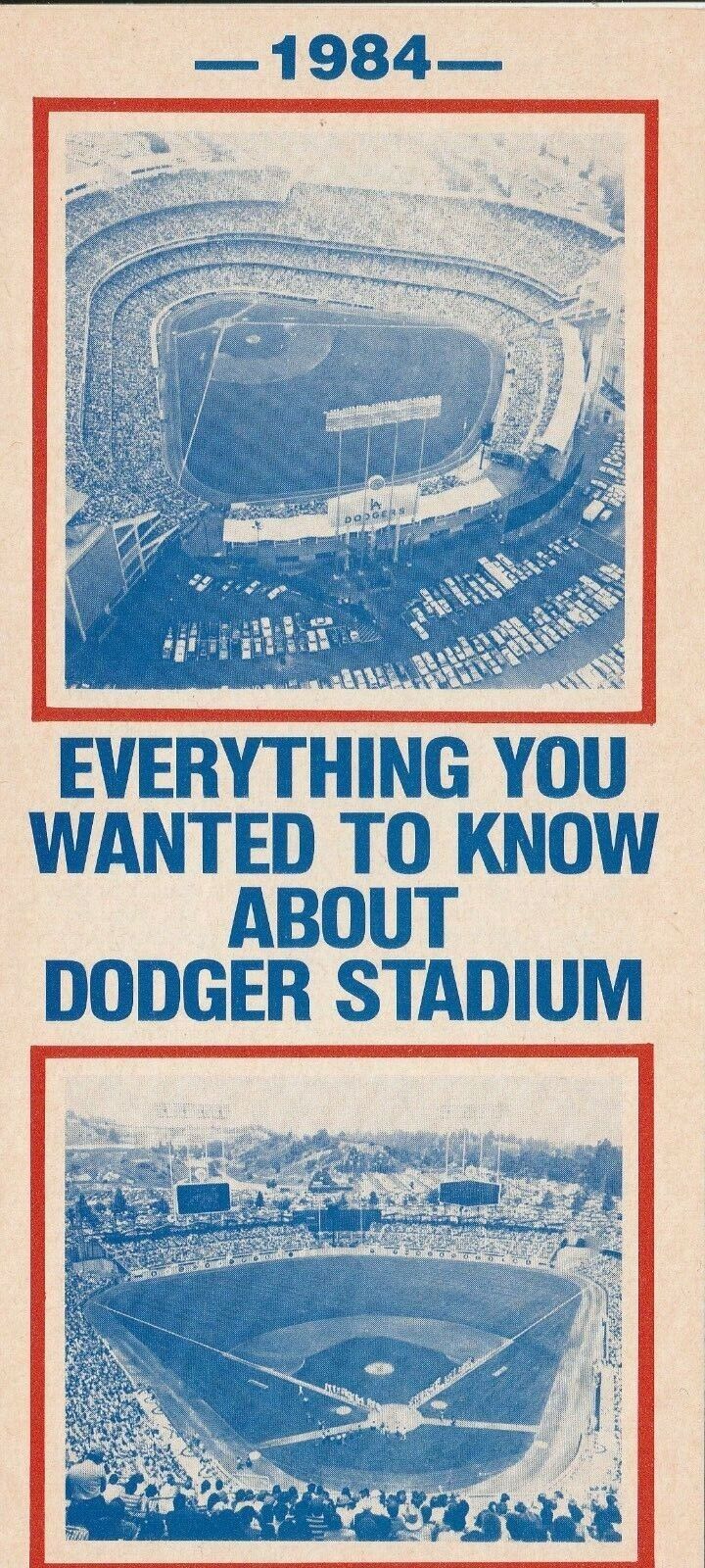 1984 LA DODGERS MLB SCHEDULE UPDATES BROCHURE BASEBALL MLB DODGERS