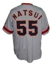 Hideki Matsui #55 Yomiuri Giants Tokyo Button Down Baseball Jersey Grey Any Size image 2