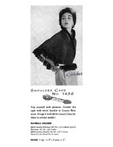 1950s Easy Sparkly Shoulder Shawl Cape with Fringe- Crochet pattern (PDF... - $3.75