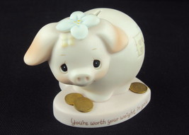 Precious Moments, #E-9282B, &quot;You&#39;re Worth Your Weight In Gold&quot;, Cedar Tr... - $24.45