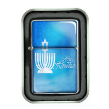 Windproof Refillable Oil Lighter with Gift Box Hanukkah Design-001 - $13.95
