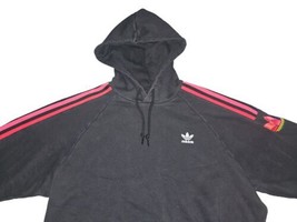 Adidas Originals Black Red Men&#39;s 3D Trefoil 3-Stripe Sweat Hoodie Mens L... - $52.25