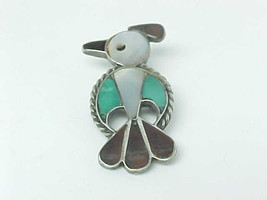 BIRD BROOCH Pin in STERLING Silver with Mother of Pearl and Turquoise - ... - $45.50
