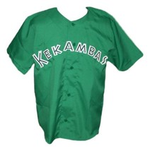 G-Baby #1 Kekambas Hard Ball Movie Baseball Jersey Button Down Green Any Size image 4