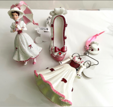 Disney Parks Mary Poppins Figurine Shoe Dress Ornament Set of 3 NEW RETIRED image 1