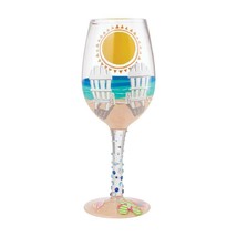 Lolita Wine Glass Sun on the Beach 15 o.z. 9" High Gift Boxed w Recipe Summer