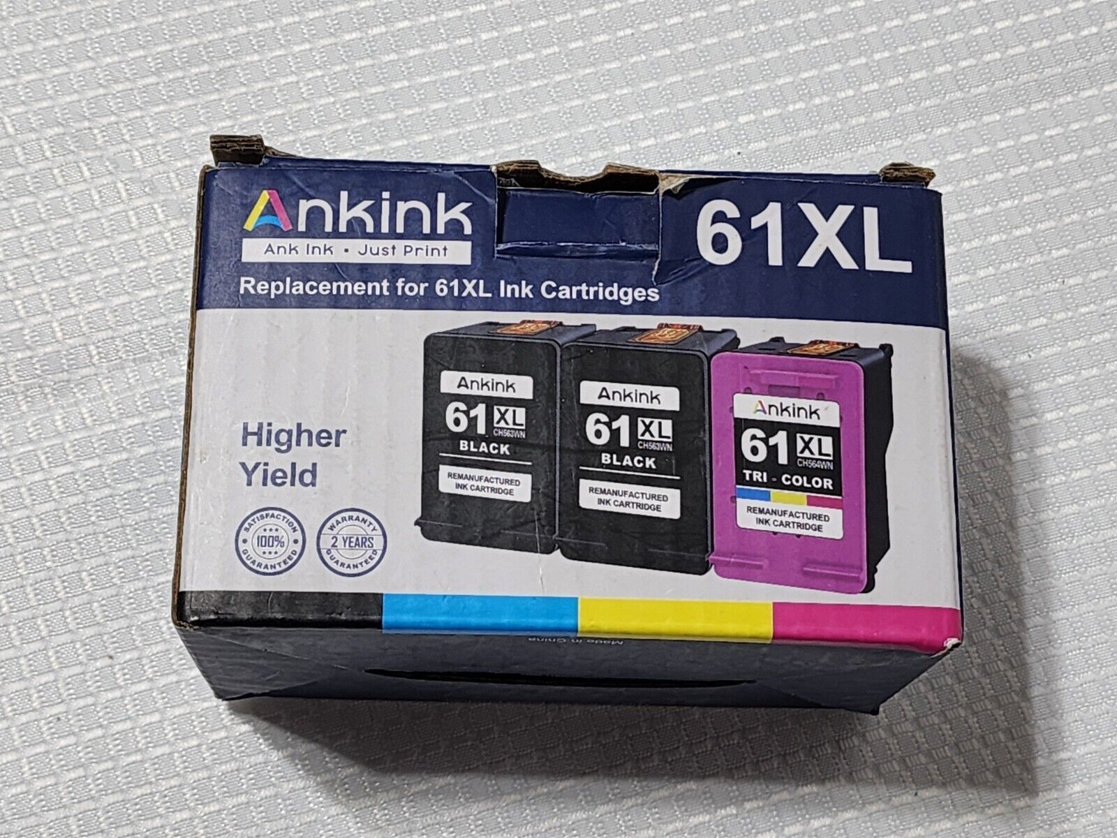 Ankink High Yield 61XL Black & TriColor Ink Cartridge (3-Pack) - SEALED ...