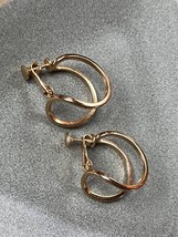 Estate Napier Signed Open Goldtone HOOP Screwback Clip Earrings – 7/8th’... - $13.09
