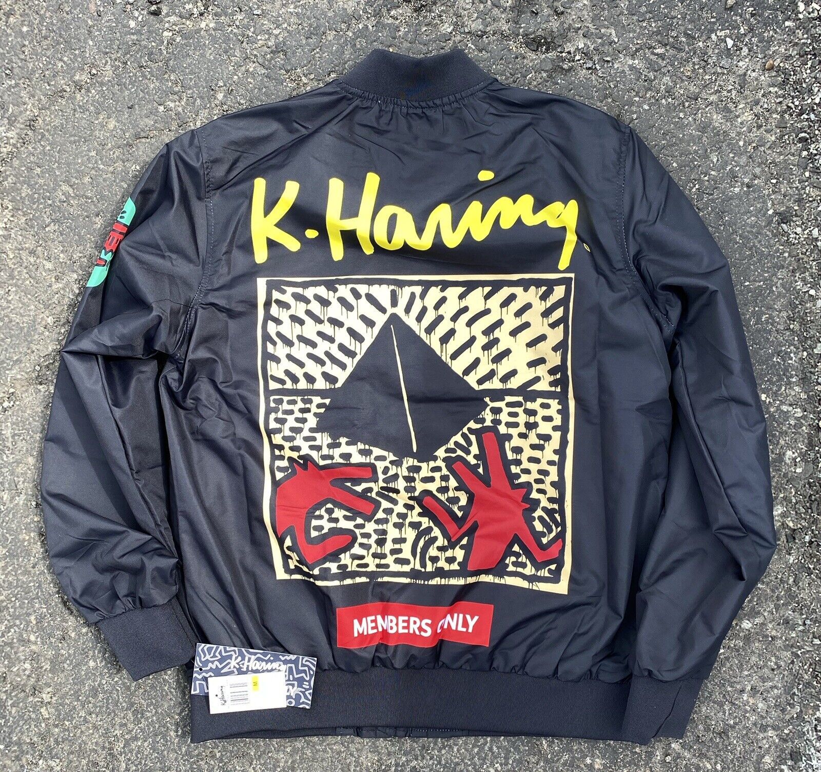 KEITH HARING JACKET MEMBERS ONLY WINDBREAKER DANCE HIP HOP L NWT ...