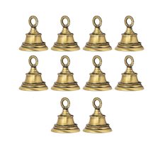 HANDTECHINDIA 2.5&quot; Height Indian Brass Bells Jingle Bells for Home Door ... - $75.23