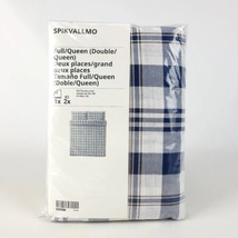 Ikea Spikvallmo White Blue/Check Full/Double/Queen Duvet Set & 2 Pillowcases - $31.58