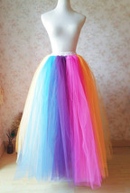 2022 RAINBOW Color Tutu Skirt Plus Size Floor Length Multicolor Rainbow Skirt 
