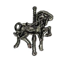 Vintage Danecraft Carousel Horse Brooch Pin Silvertone Rhinestone Sparkle Signed image 4