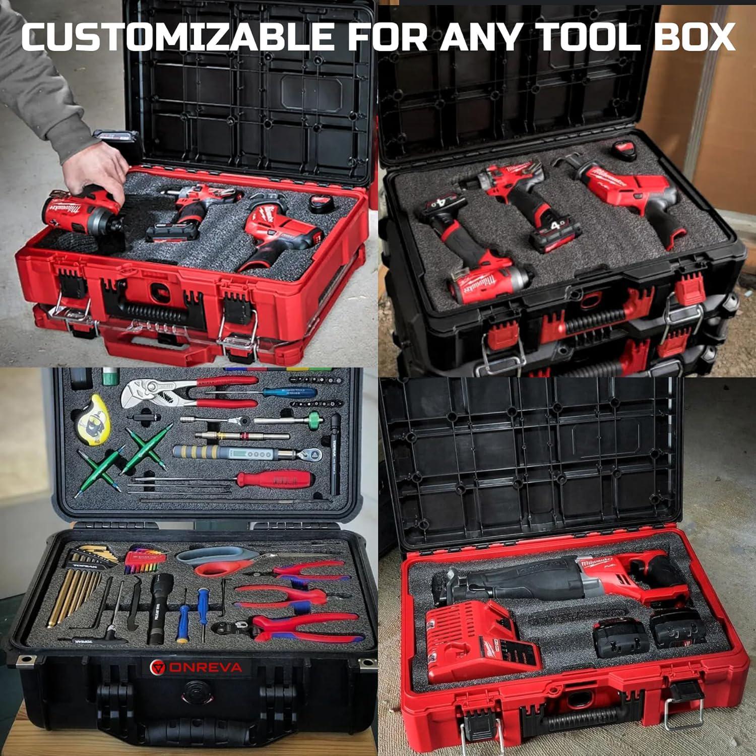 ONREVA 32pcs Tool Box Organizer Tray Dividers Set, Toolbox Organizer and Storage Trays Kit, Workbench Cabinet Bins, Tool Chest Drawer Organization