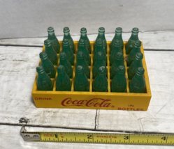 Coca-Cola Miniature Plastic Bottles With Yellow Case - $39.59