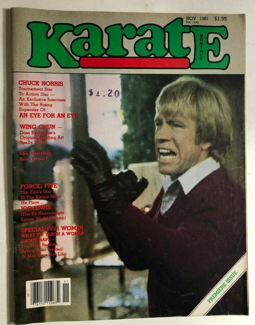 KARATE MONTHLY Magazine 1 November 1981 Chuck Norris cover & interview