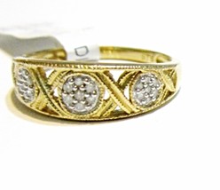10K Yellow Gold Diamond Round X &amp; O Band Ring, Size 7, 0.08(TCW), 2.0 Grams - $149.99
