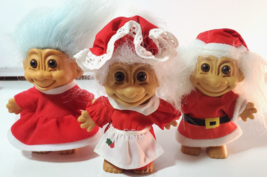 3 VTG Russ Berrie Trolls Mr/Mrs Claus and Helper Elf Christmas Holiday 5... - $20.78
