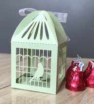 100pcs Pearl Green Gift boxes,custom laser cut Wedding Favor boxes with ribbon - $34.00