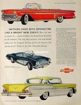 1958 Rare Chevy Car Ad Corvette Convertible Impala Bel Air - $11.87