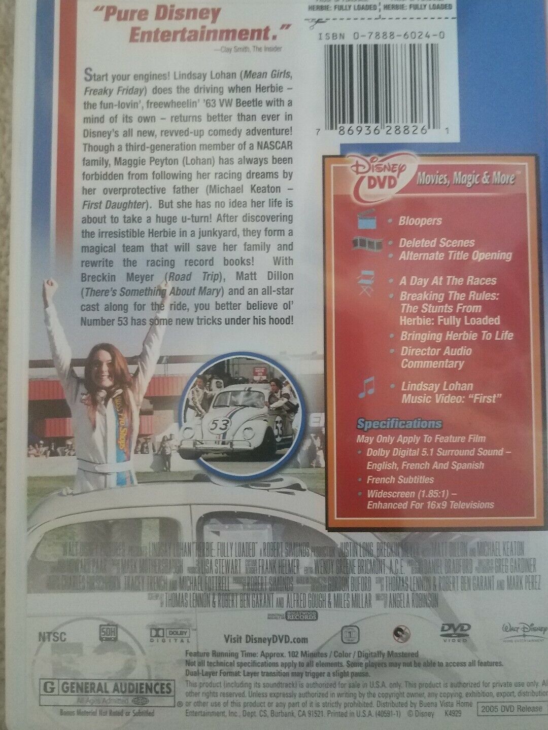 Herbie Fully Loaded DVD DVDs & Bluray Discs
