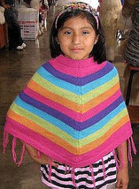 An item in the Fashion category: Colorful Poncho for girls,Cape made of alpaca wool 